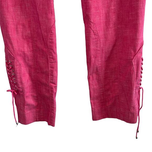 ETCETERA Pink Cropped Ankle Tie Details Pants 6 - Picture 3 of 8